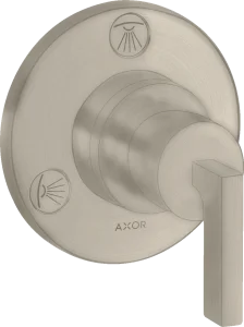 Axor Citterio Shut-off / Diverter Valve Trio / Quattro Finish Set With Lever Handle Brushed Nickel