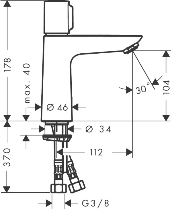 Hansgrohe Talis Select E Manual Mixers 350 X 175 X 75mm Chrome detail view - Image 2
