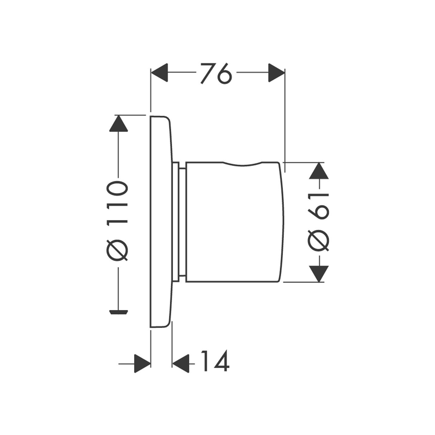 Hansgrohe Manual Shut-off & Diverter Valves 229 X 244 X 70mm Chrome detail view - Image 3