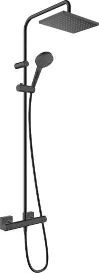 Hansgrohe Vernis Shape Showerpipes With Thermostatic Mixer 985 X 325 X 85mm Black - Matt