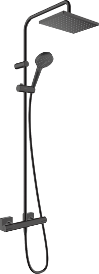 Hansgrohe Vernis Shape Showerpipes With Thermostatic Mixer 985 X 325 X 85mm Black - Matt