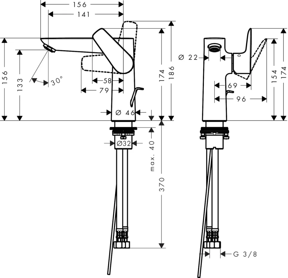 Hansgrohe Talis E Manual Mixers 504 X 269 X 131mm Gold - Polished detail view - Image 2