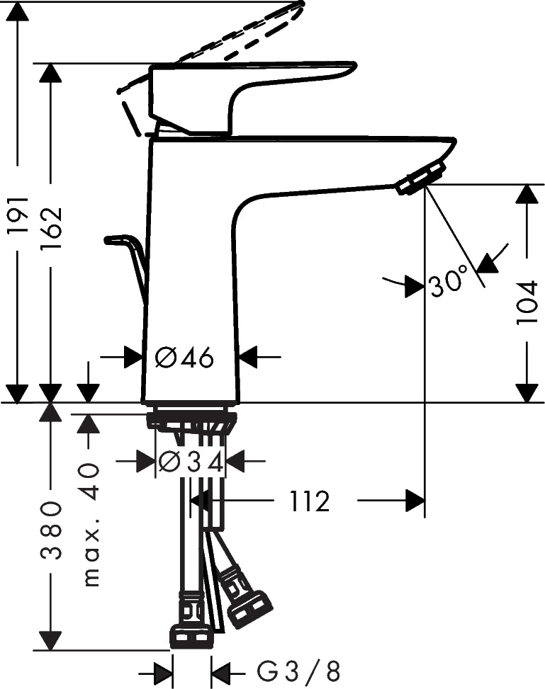 Hansgrohe Talis E Manual Mixers 351 X 177 X 72mm White - Matt detail view - Image 2