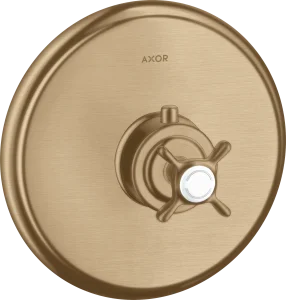 Axor Montreux Thermostatic Mixer Highflow For Concealed Installation With Cross Handle Brushed Bronze