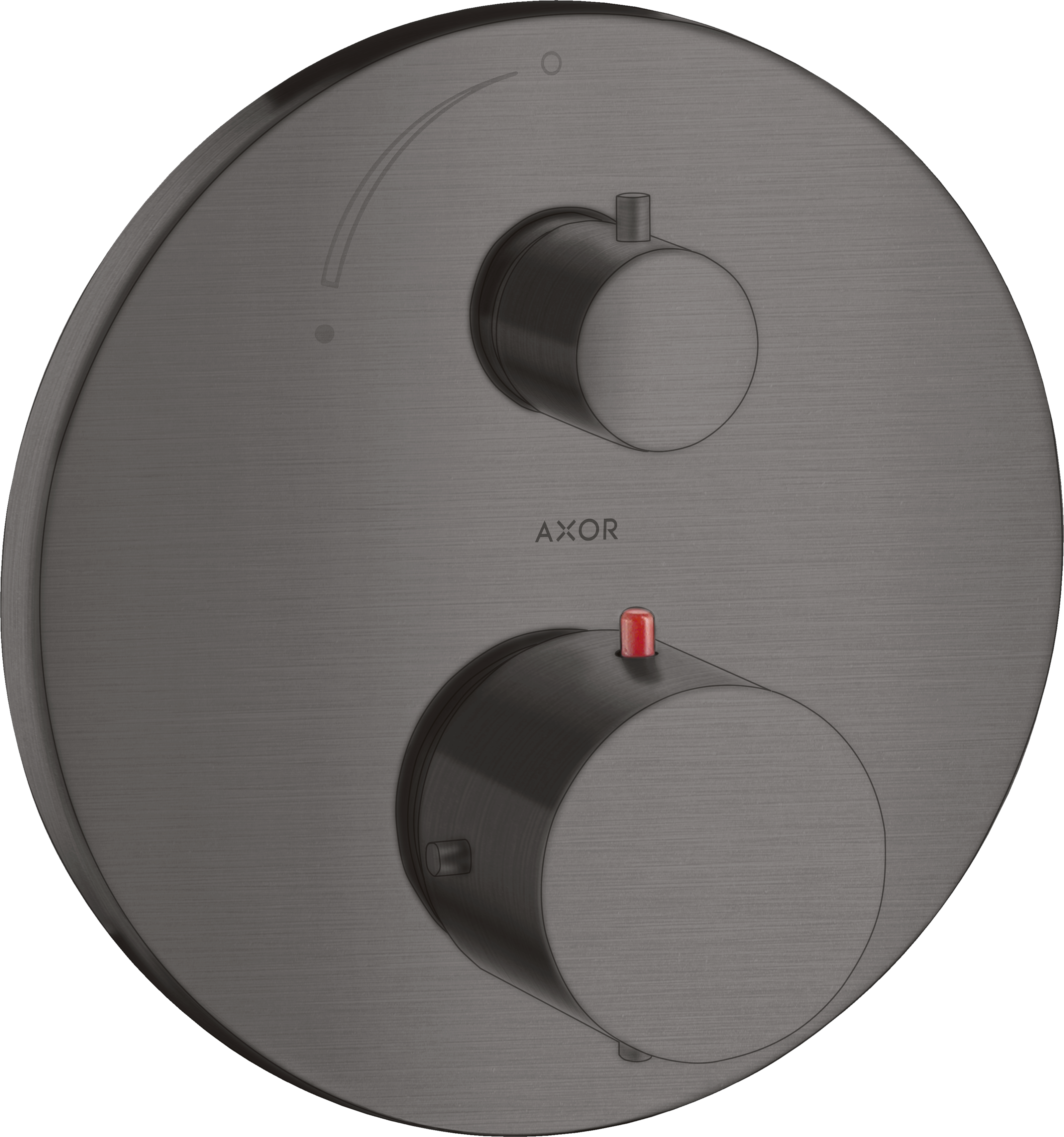 Axor Starck Thermostatic Shower Mixer Concealed 217 X 187 X 135mm Gunmetal/chrome - Brushed