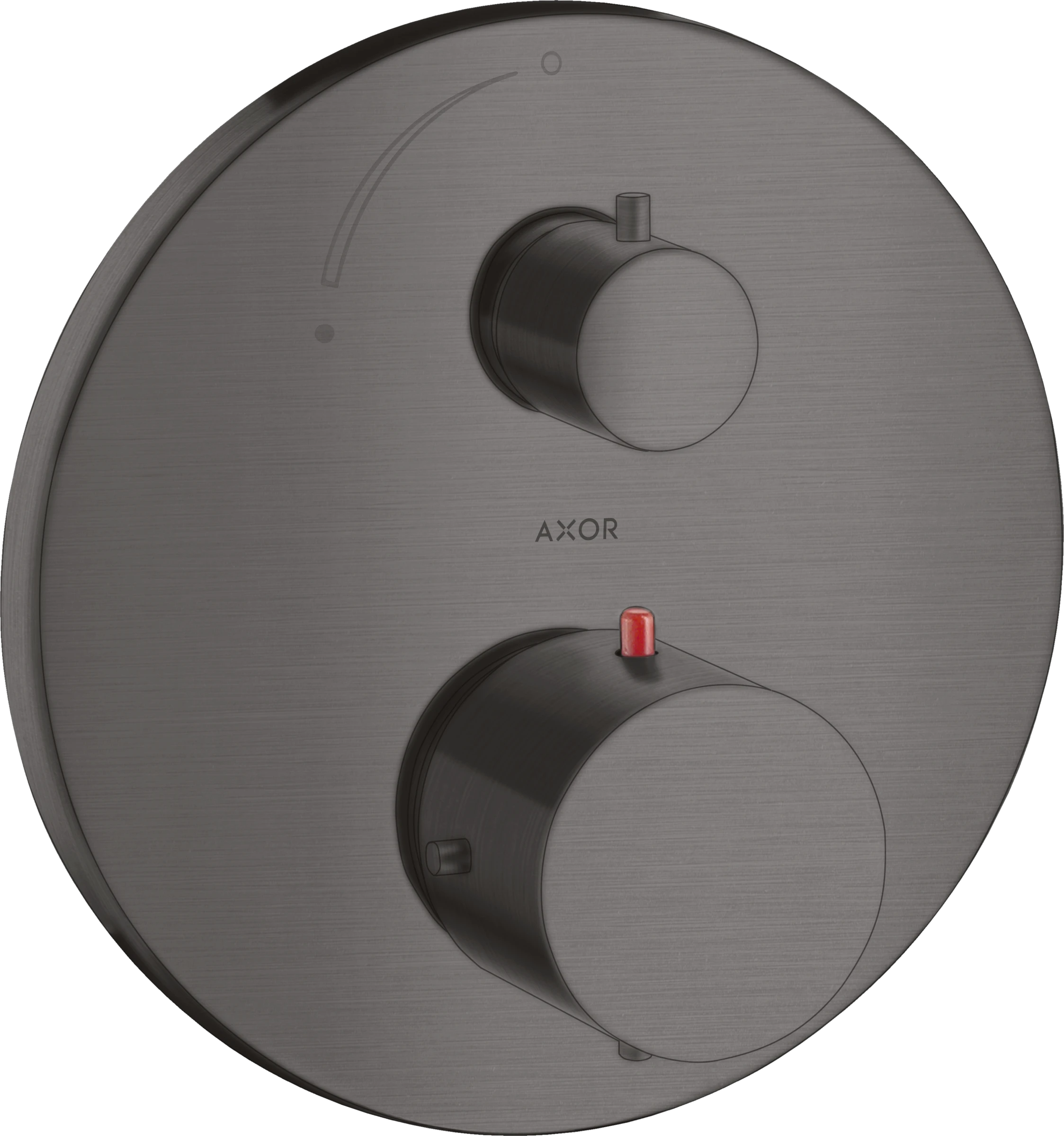 Axor Starck Thermostatic Shower Mixer Concealed 217 X 187 X 135mm Gunmetal/chrome - Brushed