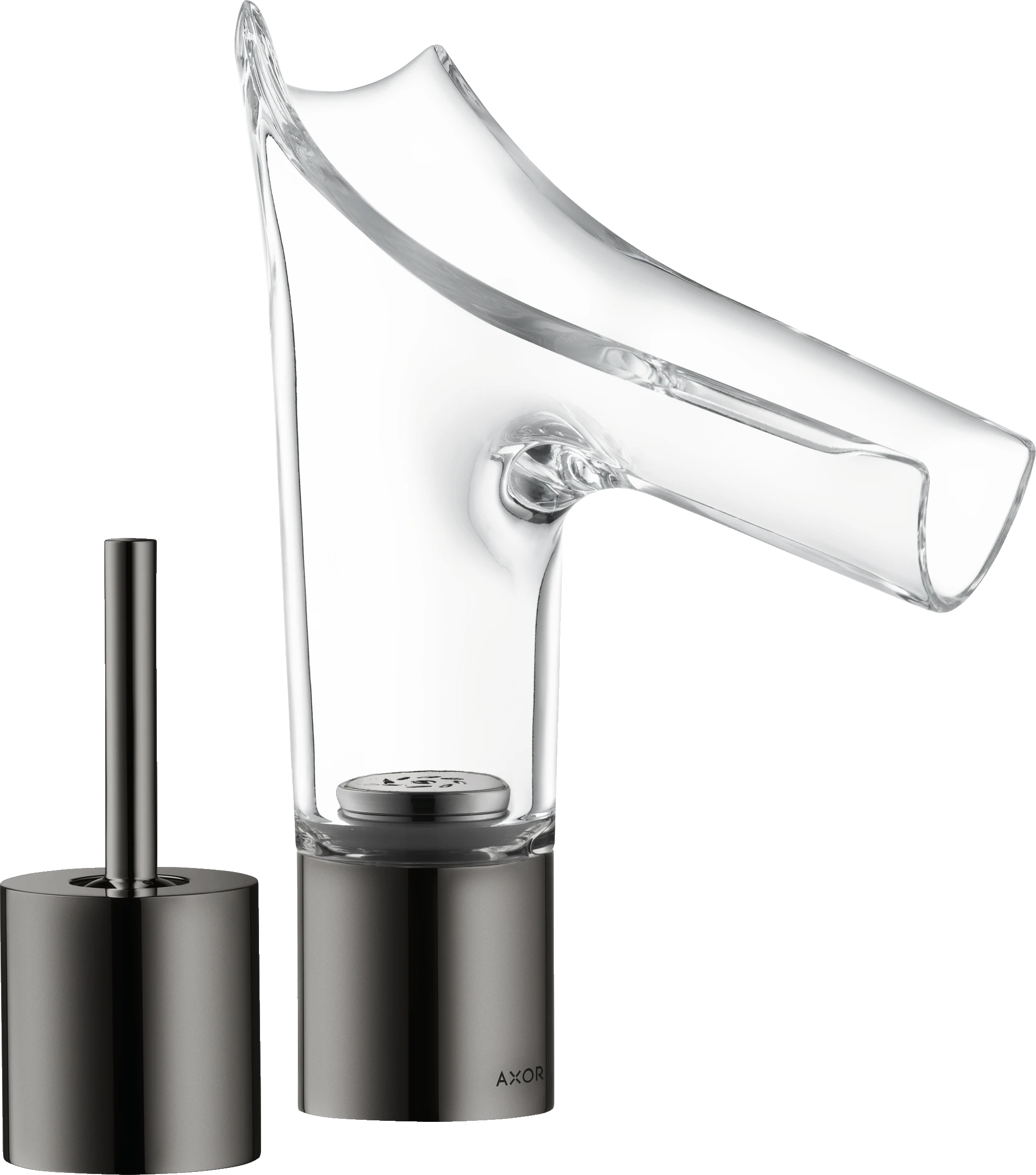 Axor Starck V 2-hole Basin Mixer 110 With Glass Spout Without Waste