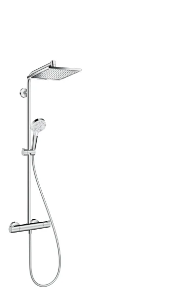 Hansgrohe Crometta E Showerpipe 240 1jet Ecosmart With Thermostatic Shower Mixer Chrome