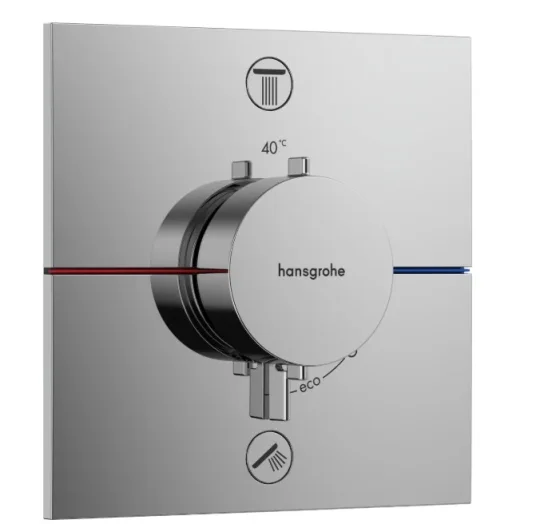 Hansgrohe Showerselect Comfort E Thermostatic Shower Mixer Concealed 262 X 233 X 168mm Chrome product image - Image 1