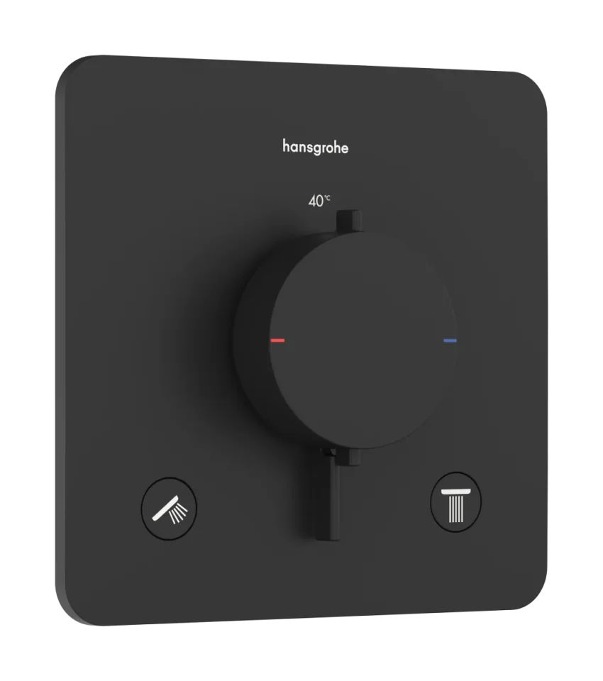 Hansgrohe Ecostat Comfort Q Thermostatic Shower Mixer Concealed 262 X 233 X 168mm Black - Matt product image - Image 1