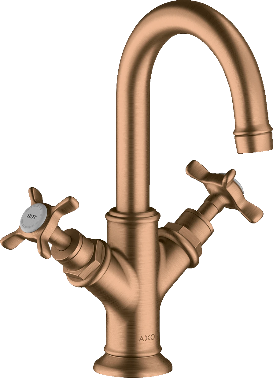 Axor Montreux 2-handle Basin Mixer 160 With Cross Handles For Cloakroom Basins With Pop-up Waste Brushed Bronze