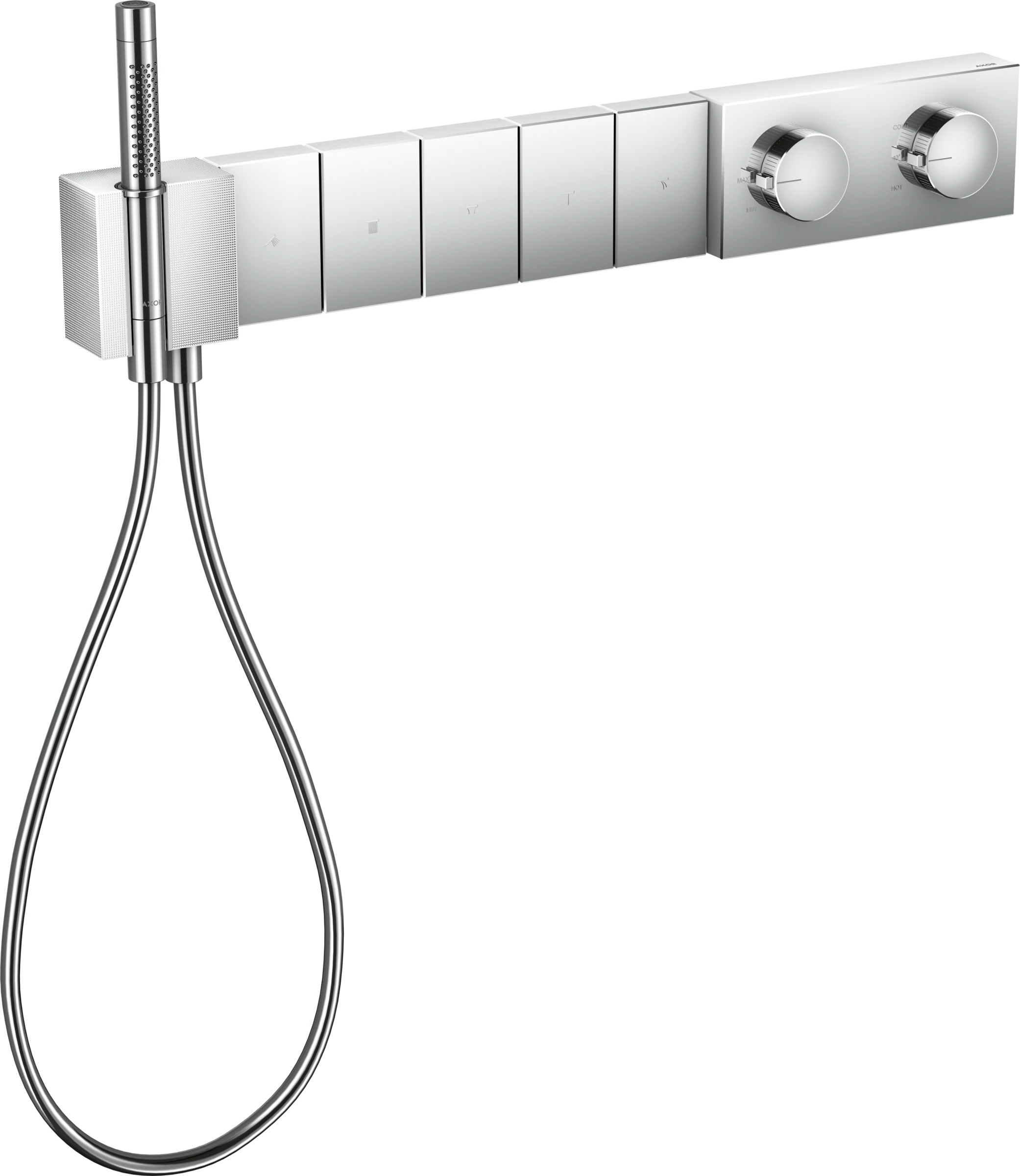 Axor Edge Thermostatic Module Select 680/100 For Concealed Installation For 5 Outlets - Diamond Cut Chrome