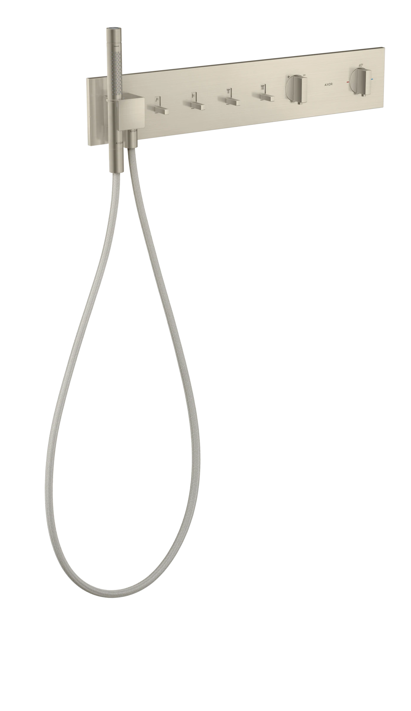 Axor Showercomposition Thermostatic Shower Mixer Concealed 715 X 395 X 150mm Nickel - Brushed