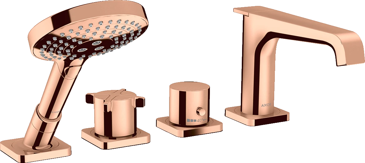 Axor Citterio E Thermostatic Bath Filler Concealed 490 X 265 X 125mm Rose Gold/gold - Polished