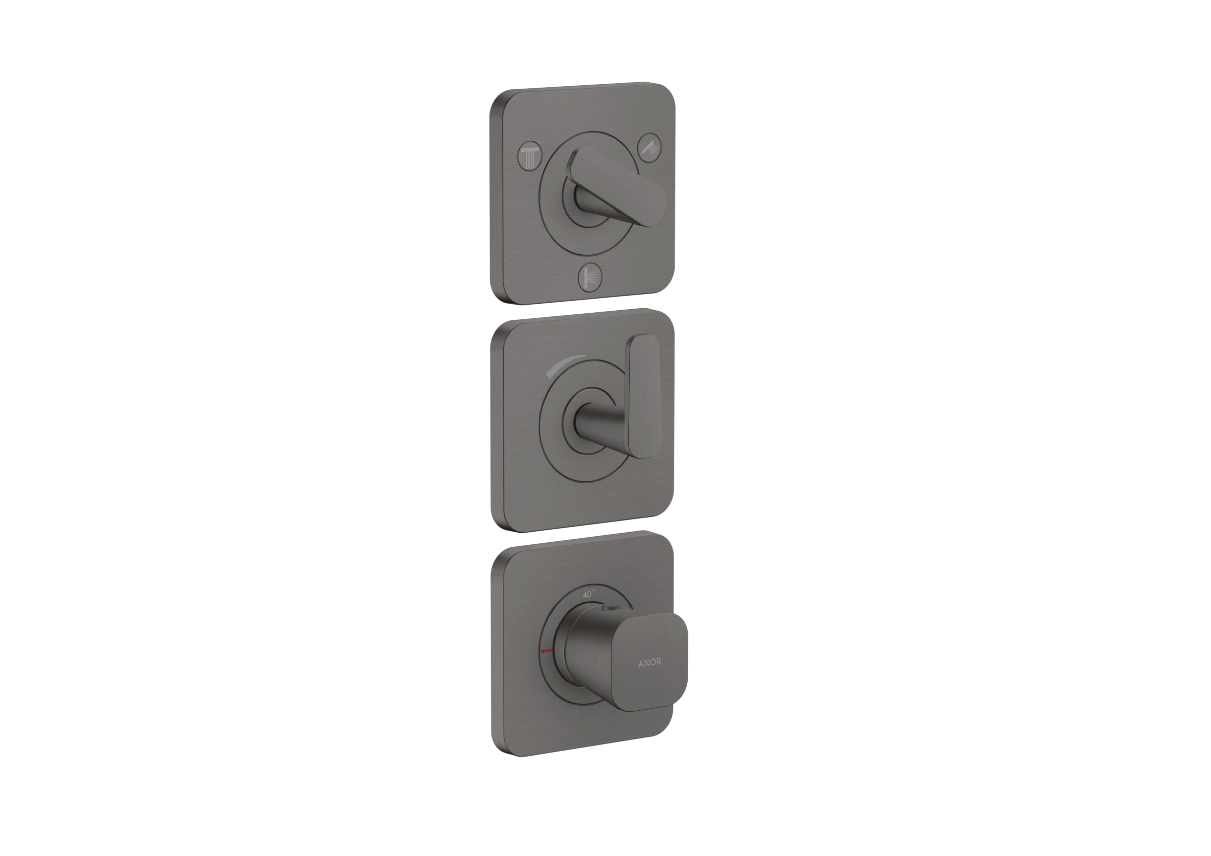 Axor Citterio C Thermostatic Shower Mixer Concealed 298.5 X 209 X 139mm Gunmetal/chrome - Brushed