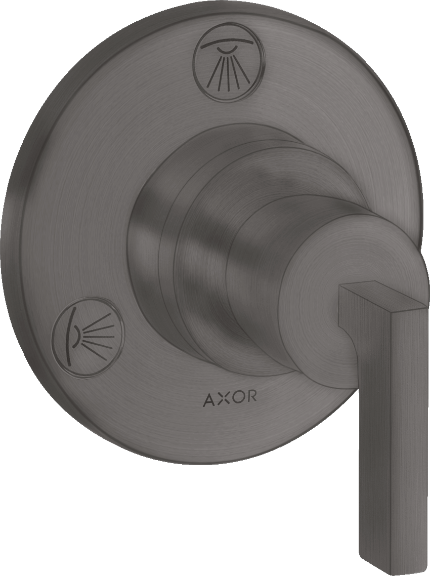 Axor Citterio Manual Shut-off & Diverter Valves 130 X 110 X 87mm Gunmetal/chrome - Brushed