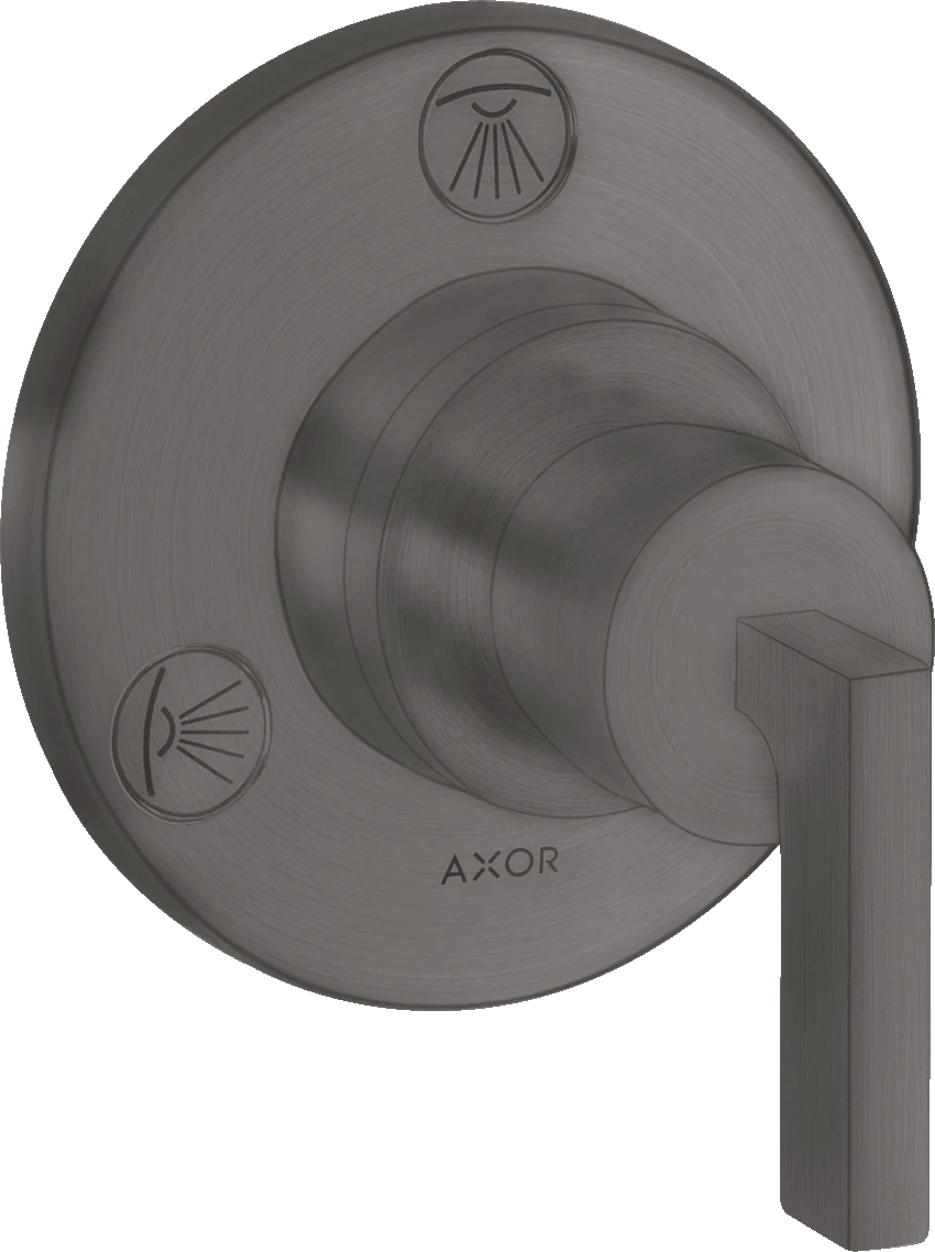 Axor Citterio Manual Shut-off & Diverter Valves 130 X 110 X 87mm Gunmetal/chrome - Brushed