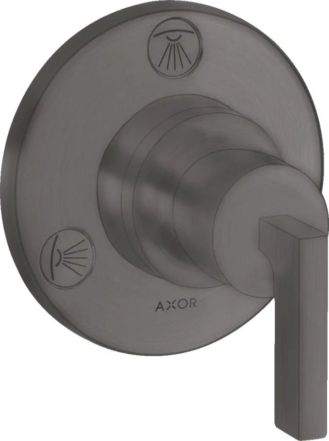 Axor Citterio Manual Shut-off & Diverter Valves 130 X 110 X 87mm Gunmetal/chrome - Brushed product image - Image 1