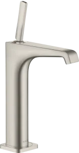 Axor Citterio E Single Lever Basin Mixer 190 With Pin Handle For Wash Bowls With Waste Stainless Steel Optic