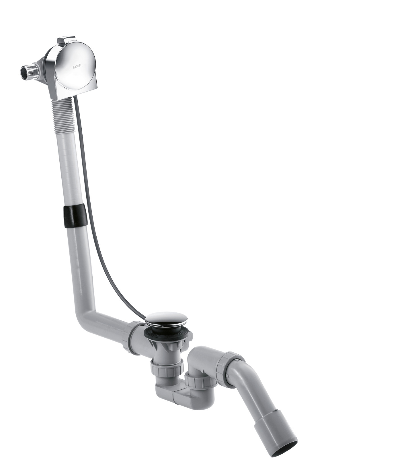 Axor Basic Set For Bath Filler With Waste And Overflow 600 X 320 X 90mm Gunmetal/chrome - Polished