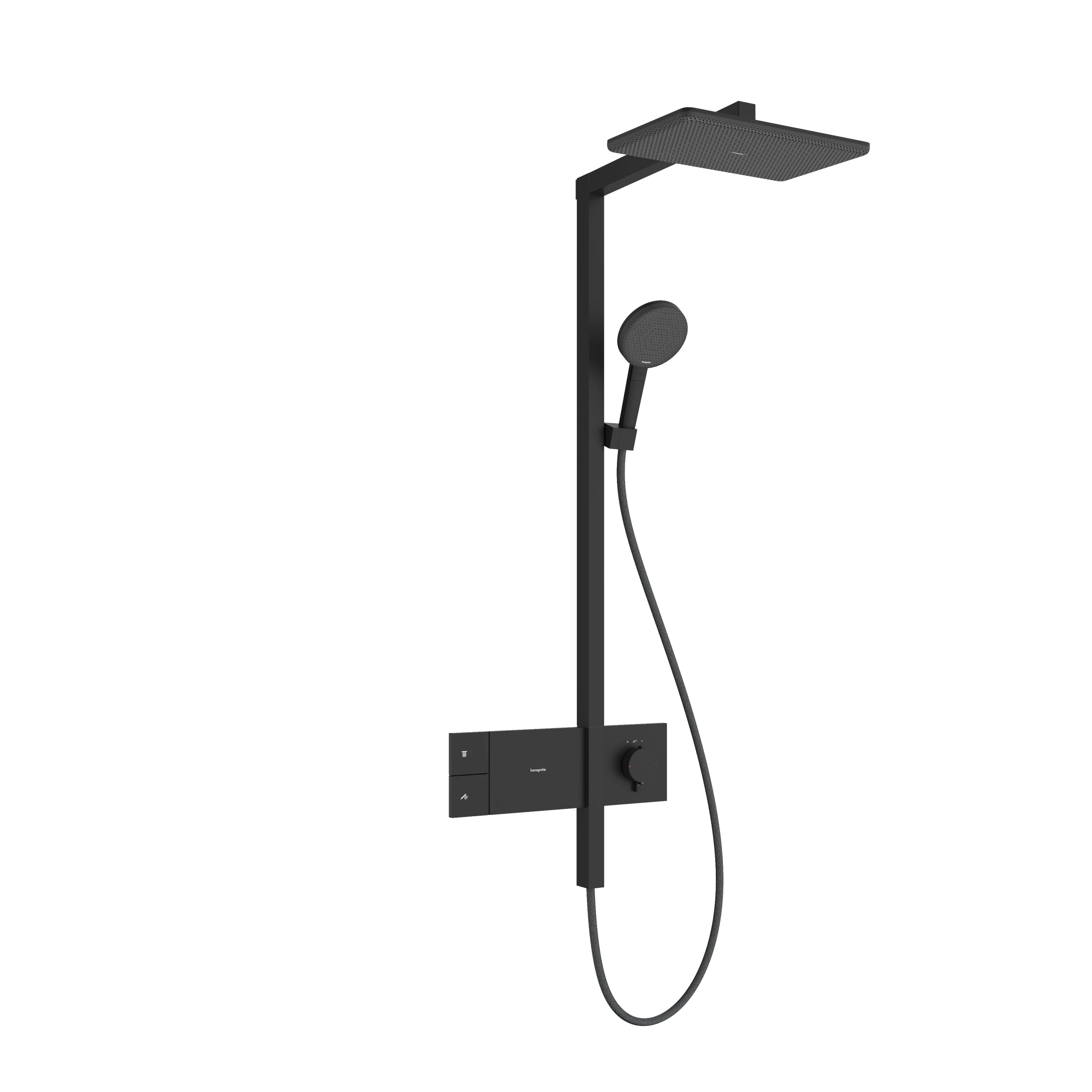 Hansgrohe Raindance Alive Q Showerpipes With Thermostatic Mixer 1170 X 350 X 180mm Black - Matt