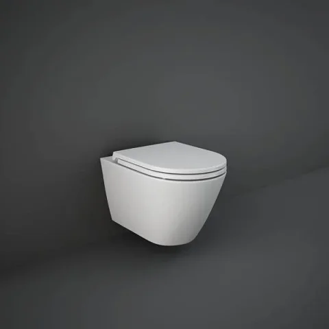 Rak Feeling Rimless Wall Hung Pan In Matt White product image - Image 2