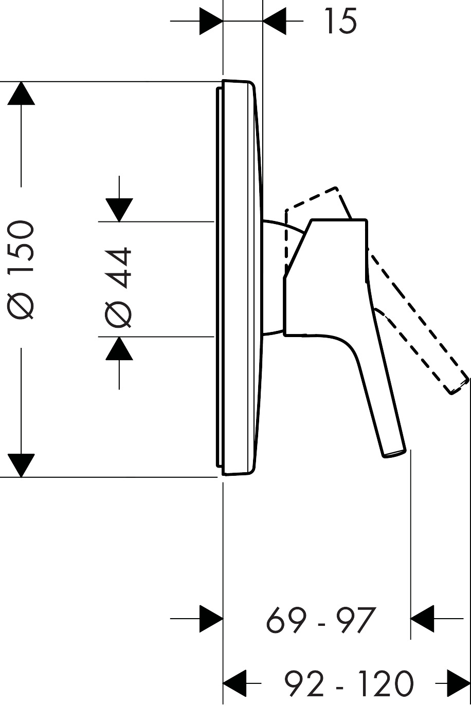 Hansgrohe Talis S Shower Mixers Concealed 231 X 193 X 139mm Chrome detail view - Image 2