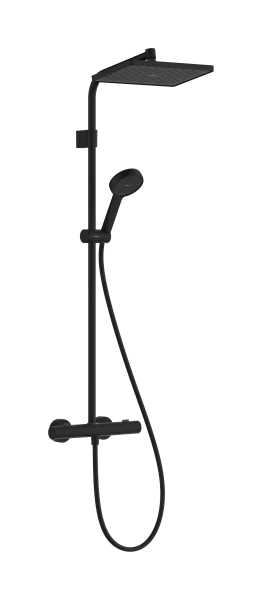 Hansgrohe Activera Q Showerpipes With Thermostatic Mixer 1080 X 355 X 100mm Black - Matt