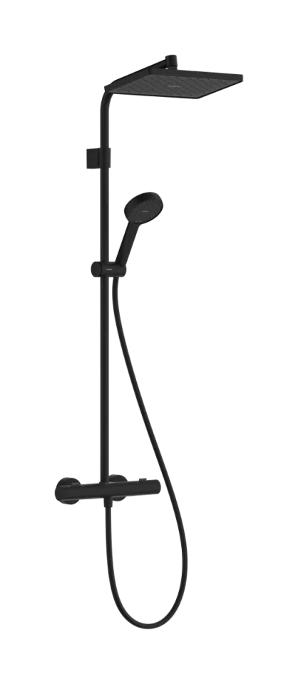 Hansgrohe Activera Q Showerpipes With Thermostatic Mixer 1080 X 355 X 100mm Black - Matt product image - Image 1