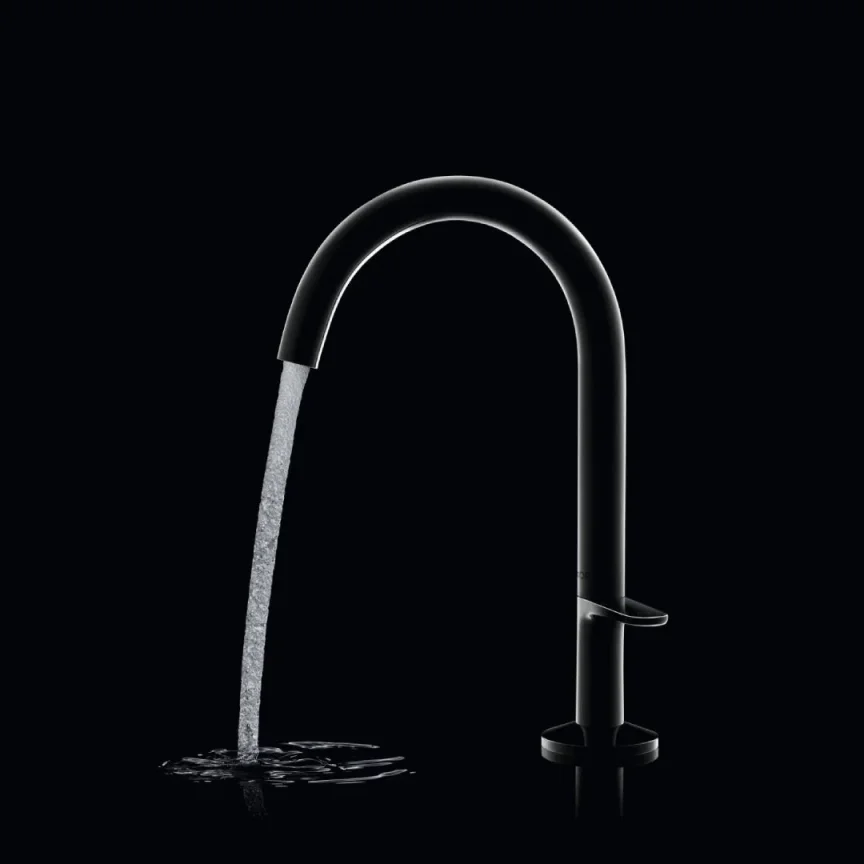 Axor One Manual Mixers 555 X 308 X 78mm Gunmetal/chrome - Polished detail view - Image 1