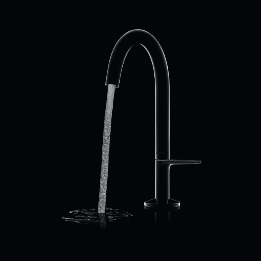 Axor One Manual Mixers 555 X 308 X 78mm Gunmetal/chrome - Polished detail view - Image 2
