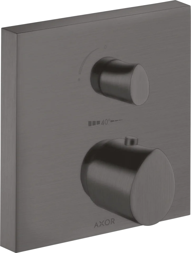 Axor Starck Organic Thermostatic Shower Mixer Concealed 220 X 187 X 135mm Gunmetal/chrome - Brushed product image - Image 1