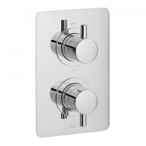 Vado Dx Celsius 3 Outlet 2 Handle Concealed Thermostatic Valve Soft Square Backplate Chrome