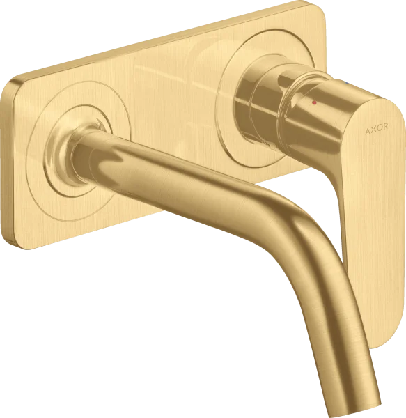 Axor Citterio M Single Lever Basin Mixer For Concealed Installation Wall-mounted With Spout 167 Mm And Plate Brushed Gold Optic