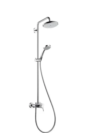 Hansgrohe Croma Shower Pipes With Tap 1100 X 360 X 113mm Chrome detail view - Image 2