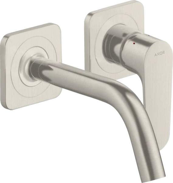 Axor Citterio M Single Lever Basin Mixer For Concealed Installation Wall-mounted With Spout 167 Mm And Escutcheons Stainless Steel Optic