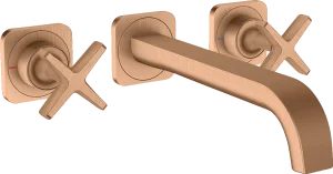 Axor Citterio E 3-hole Basin Mixer For Concealed Installation Wall-mounted With Spout 220 Mm And Escutcheons Brushed Bronze