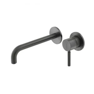 Vado Individual Origins Slimline 2 Hole Wall Mounted Single Lever Basin Mixer With 180mm Spout Brushed Black