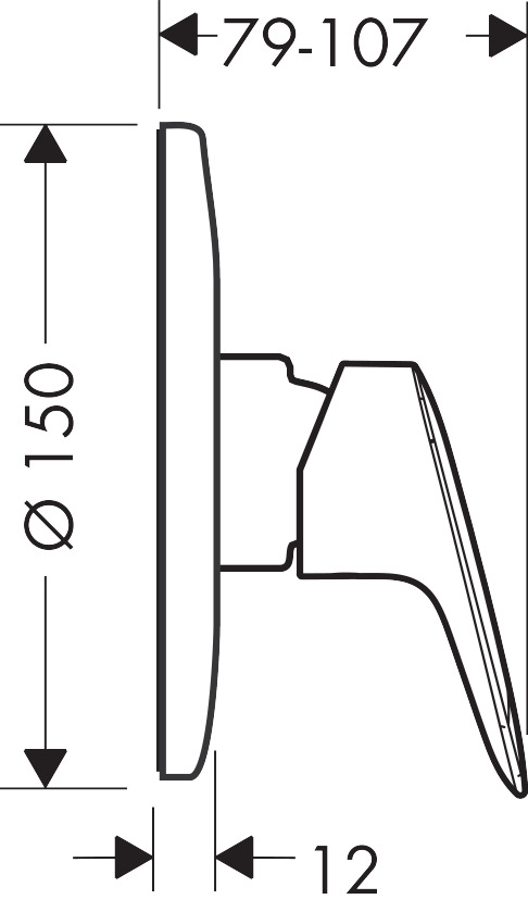 Hansgrohe Logis Shower Mixers Concealed 219 X 185 X 139mm Chrome detail view - Image 2