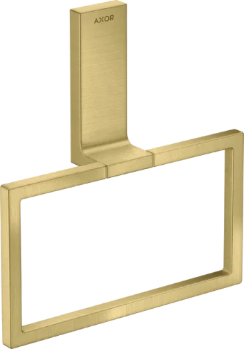 Axor Universal Rectangular Towel Ring 285 X 157 X 82mm Brass - Brushed detail view - Image 3
