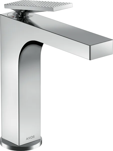 Axor Citterio Single Lever Basin Mixer 160 With Lever Handle And Pop-up Waste Set - Rhombic Cut Chrome
