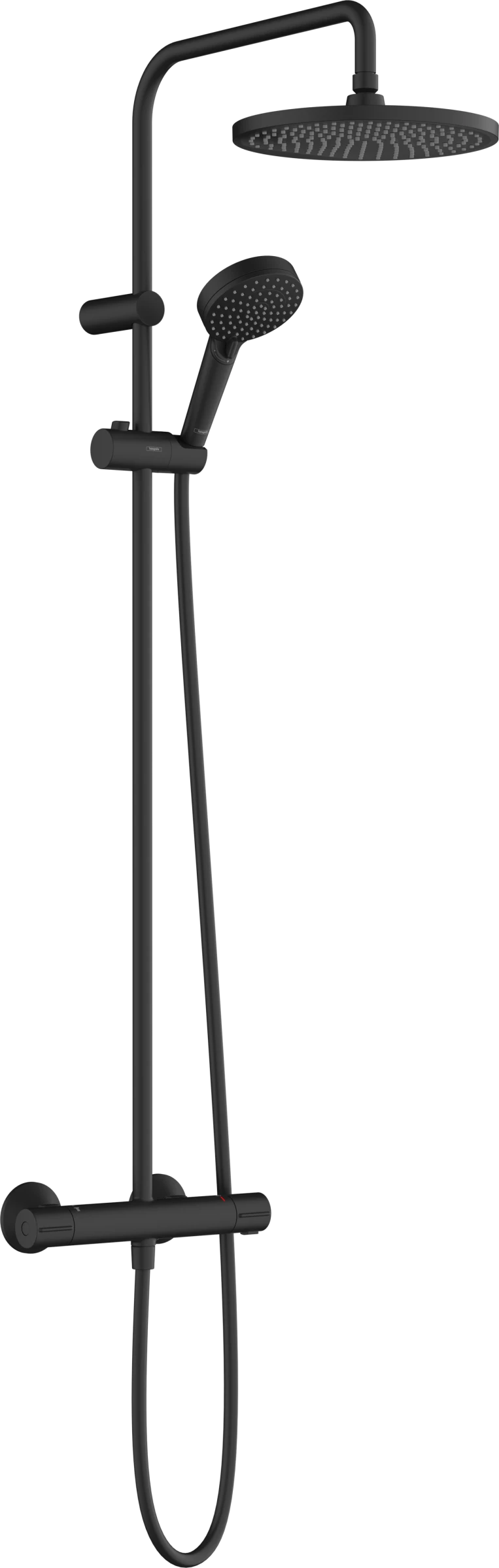 Hansgrohe Vernis Blend Showerpipes With Thermostatic Mixer 985 X 325 X 88mm Black - Matt