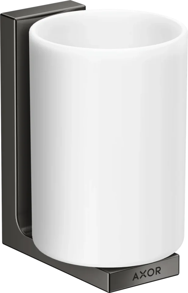 Axor Universal Rectangular Tooth Brush Tumbler 256 X 163 X 102mm Gunmetal/chrome - Polished product image - Image 1