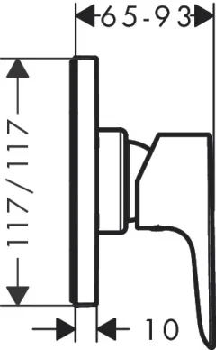 Hansgrohe Talis E Shower Mixers Concealed 230 X 240 X 62mm Chrome detail view - Image 2