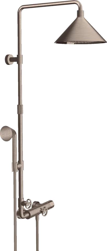 Axor Showers/front Showerpipes With Thermostatic Mixer 855 X 475 X 185mm Nickel - Brushed product image - Image 1