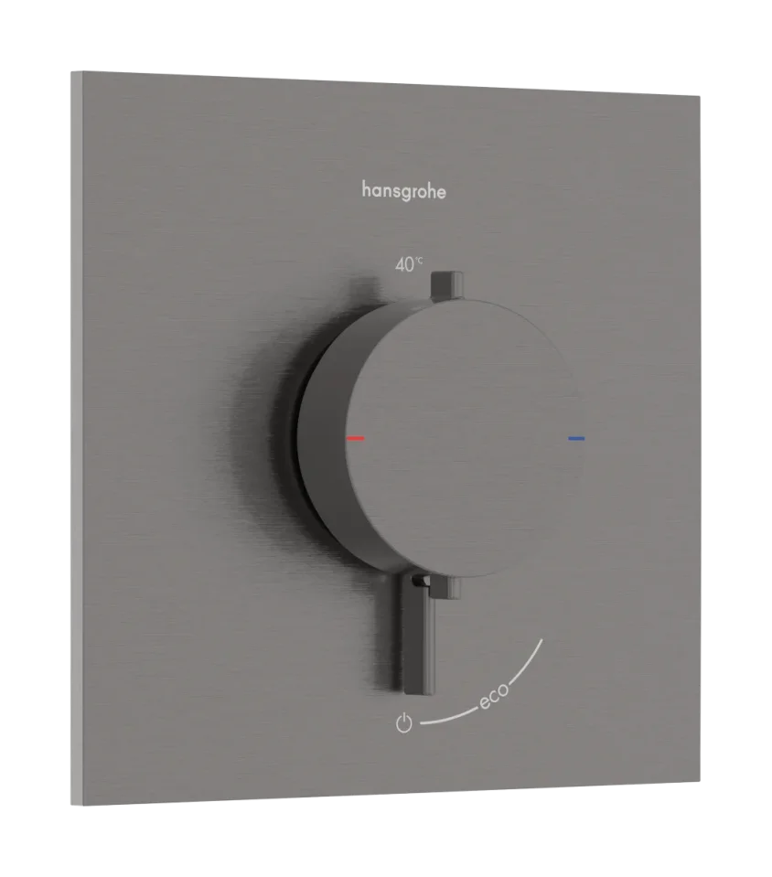 Hansgrohe Ecostat Comfort E Thermostatic Shower Mixer Concealed 262 X 233 X 168mm Gunmetal/chrome - Brushed product image - Image 1