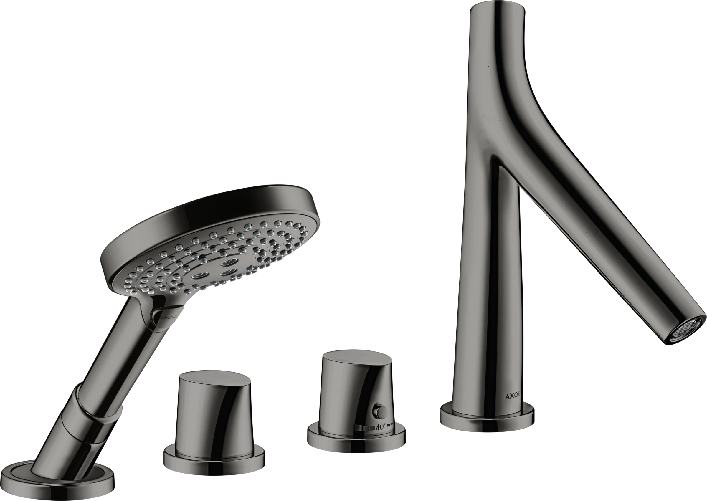 Axor Starck Organic Thermostatic Bath Filler Concealed 504 X 263 X 128mm Gunmetal/chrome - Polished