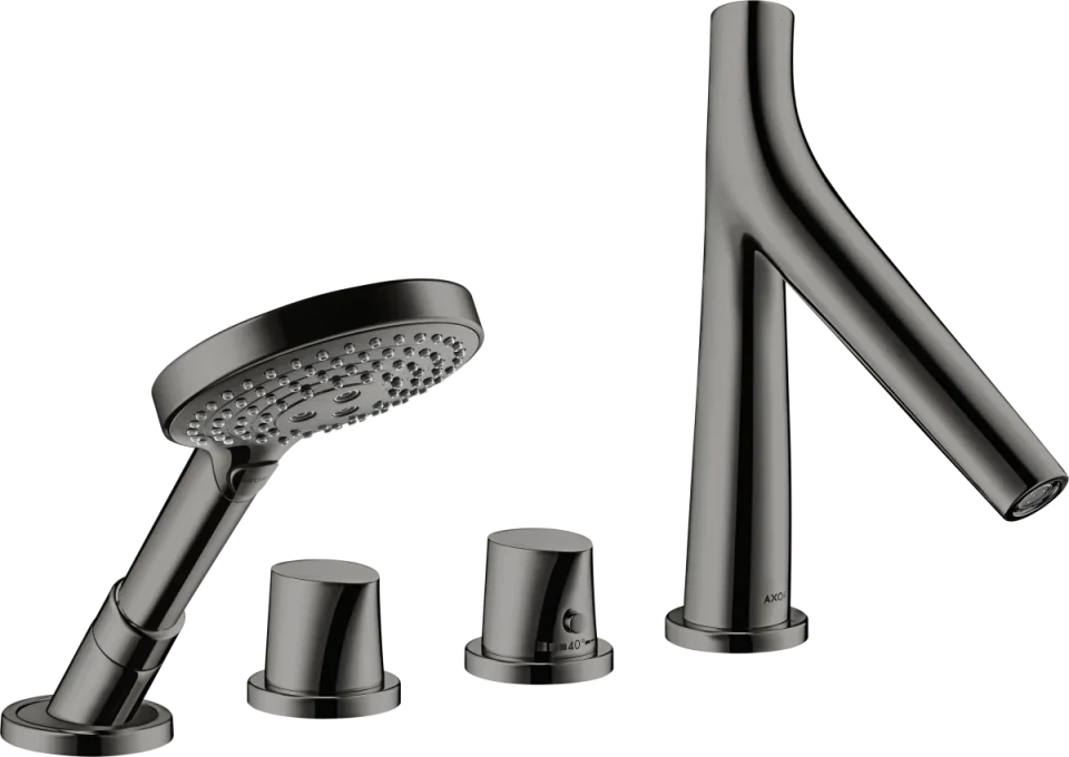 Axor Starck Organic Thermostatic Bath Filler Concealed 504 X 263 X 128mm Gunmetal/chrome - Polished product image - Image 1