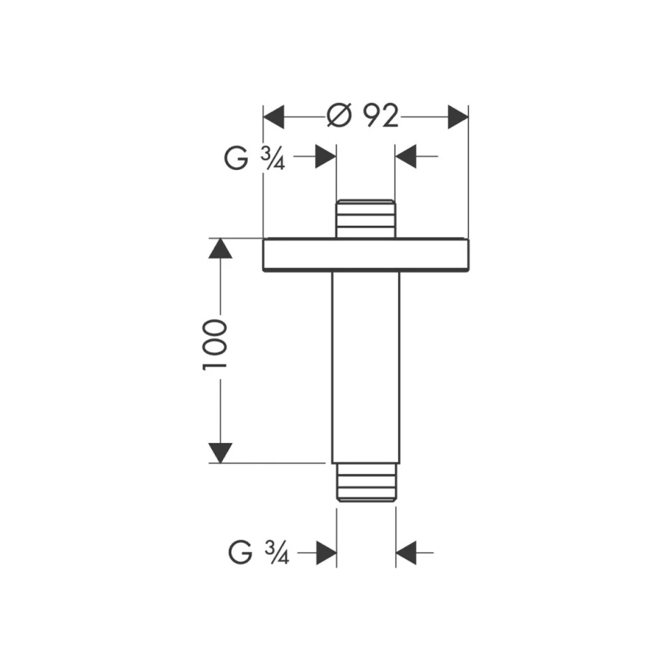 Hansgrohe Shower Arms 175 X 170 X 95mm Bronze - Brushed detail view - Image 2