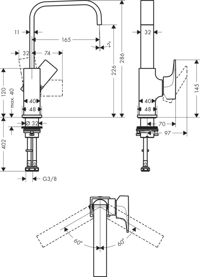 Hansgrohe Metropol Manual Mixers 504 X 269 X 131mm Gold - Polished detail view - Image 2